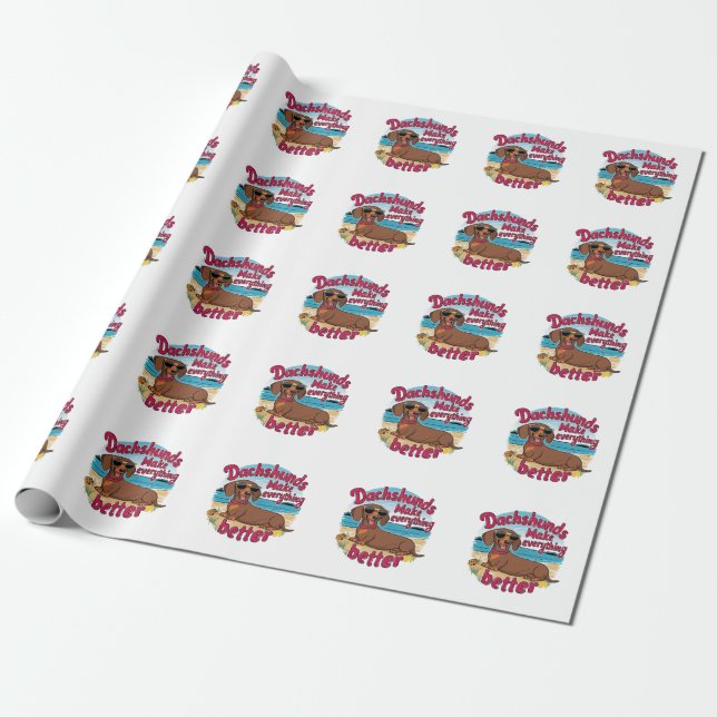 Dachshund gör allt bättre presentpapper (Utrullad)