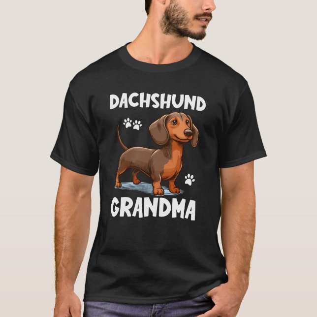 Dachshund Grandma T Shirt (Framsida)