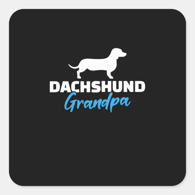 Dachshund Grandpa Fyrkantigt Klistermärke (Framsida)