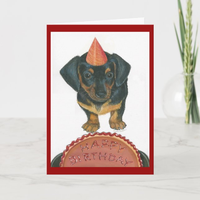 Dachshund Grattis på födelsedagen Card Kort (Framsida)