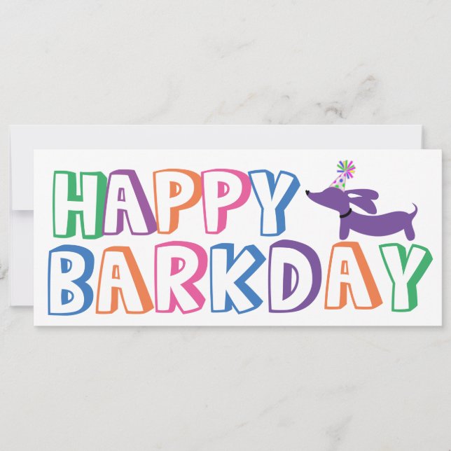 Dachshund Grattis på födelsedagen Card Long Kort (Framsida)