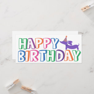 Dachshund Grattis på födelsedagen Card Long Kort