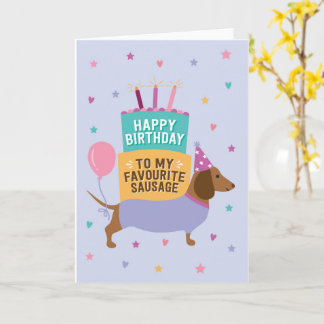 Dachshund Grattis på födelsedagen Cute Card Kort