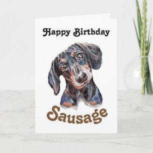 Dachshund "Grattis på födelsedagen-korv" hund Kort