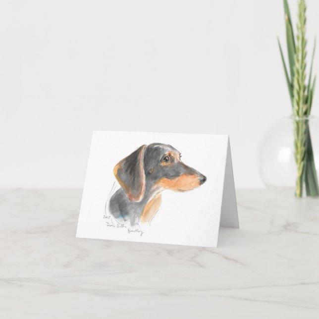 Dachshund Greeting Card "Bentley" Kort (Framsida)