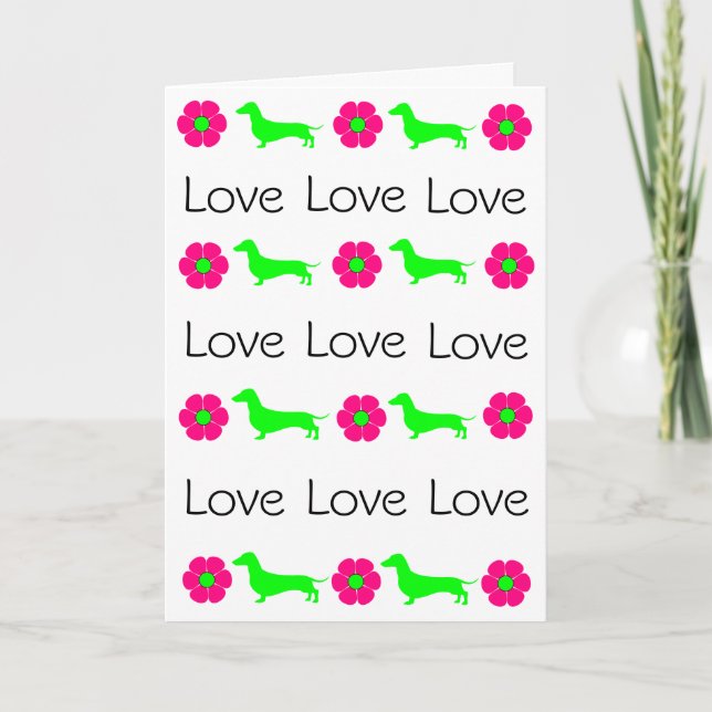 Dachshund Greeting Card valfritt Tillfälle Kort (Framsida)