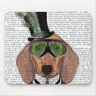 Dachshund Grönt Goggles Top hat Musmatta