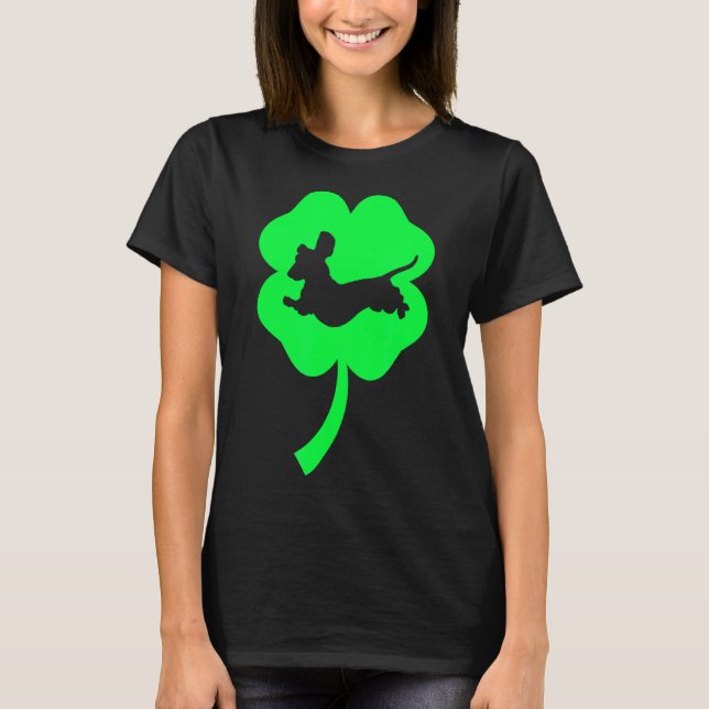 Dachshund Grönt Löv C T Shirt (Framsida)