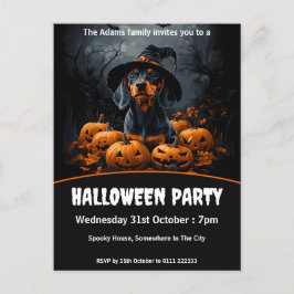 Dachshund Halloween fest Inbjudan Vykort