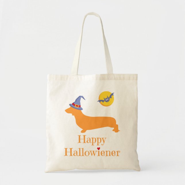 Dachshund Halloween Gift Funny Wiener Hund Tygkasse (Framsidan)