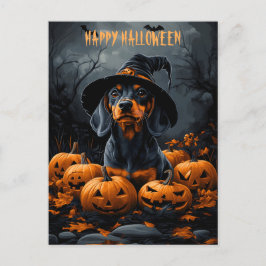 Dachshund Halloween Helg Vykort