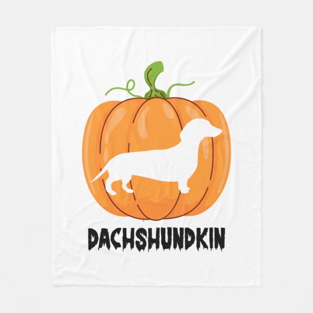 Dachshund Halloween Hund Fleecefilt (Framsidan)