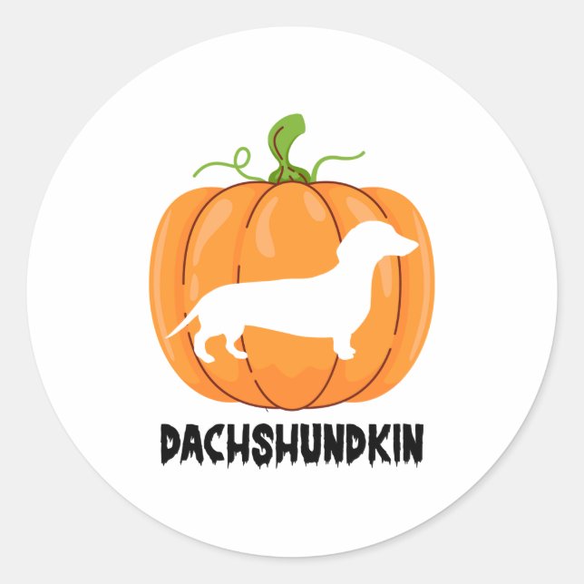 Dachshund Halloween Hund Runt Klistermärke (Framsida)