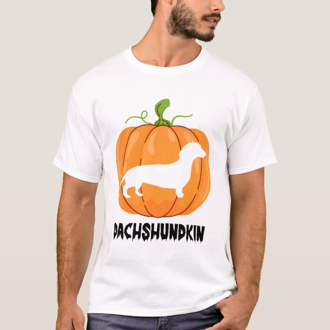 Dachshund Halloween Hund T Shirt (Framsida)