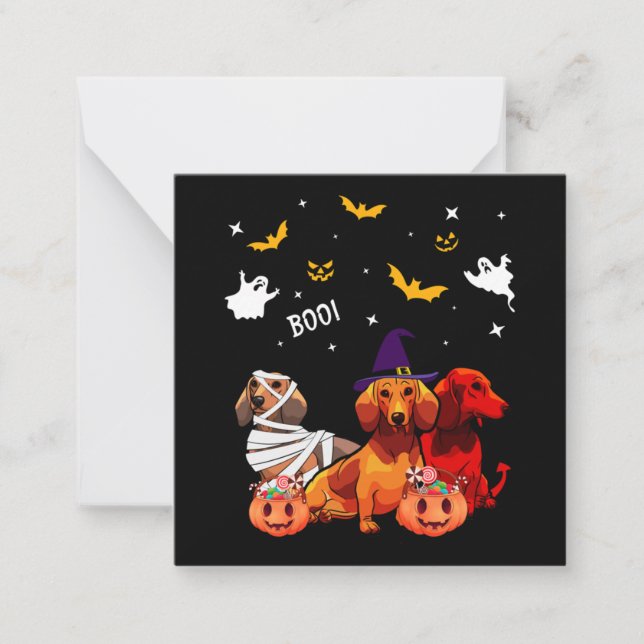 Dachshund Halloween hundälskare Anteckningskort (Framsida)