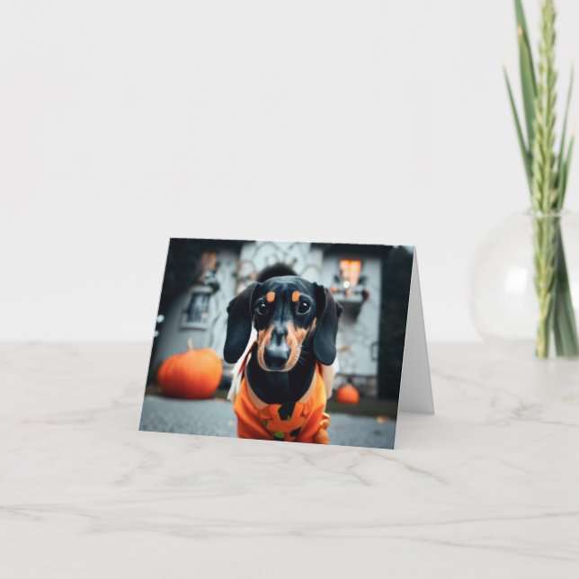 Dachshund Halloween-kort Kort (Framsida)