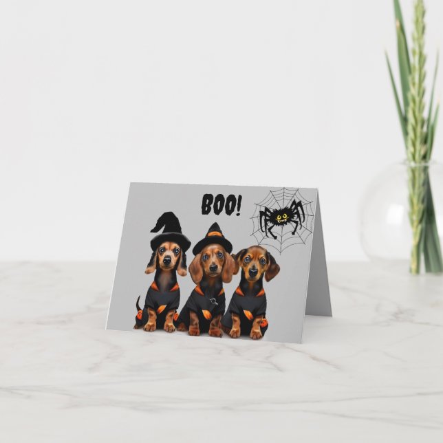 Dachshund Halloween-kort Kort (Framsida)