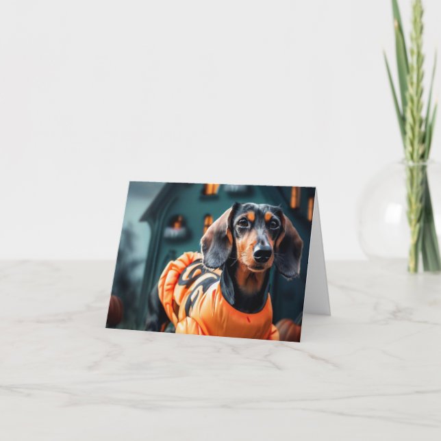 Dachshund Halloween-kort Kort (Framsida)
