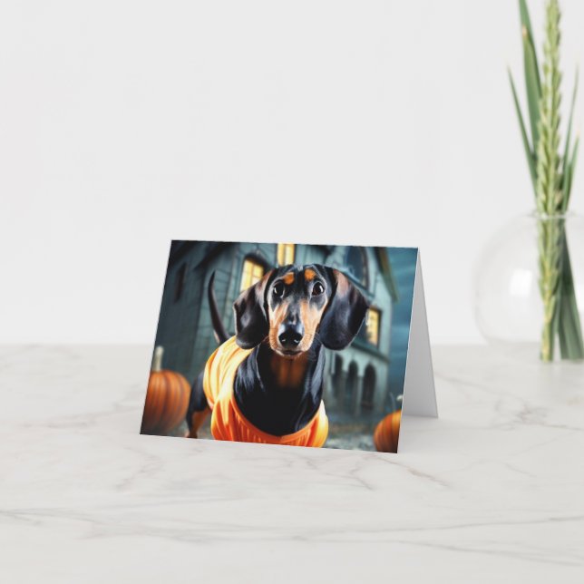Dachshund Halloween-kort Kort (Framsida)