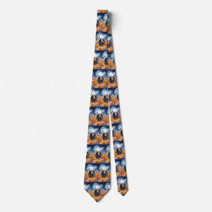 Dachshund Halloween med pumpor Scary Slips