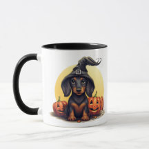 Dachshund Halloween mugg
