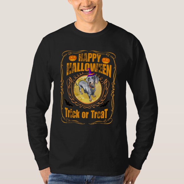 Dachshund Halloween Perfekt för WHO Kärlek Hund T Shirt (Framsida)