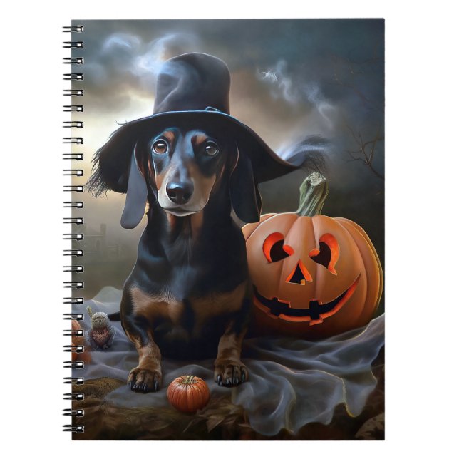 Dachshund Halloween Scary Anteckningsbok (Framsidan)