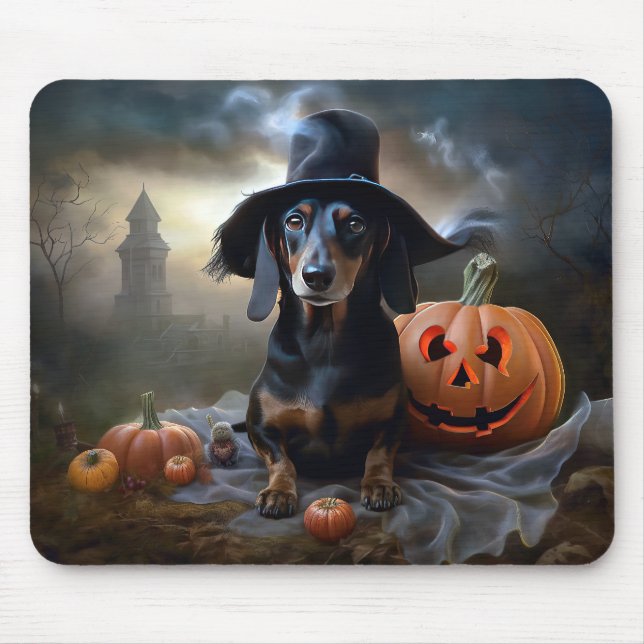 Dachshund Halloween Scary Musmatta (Framsidan)