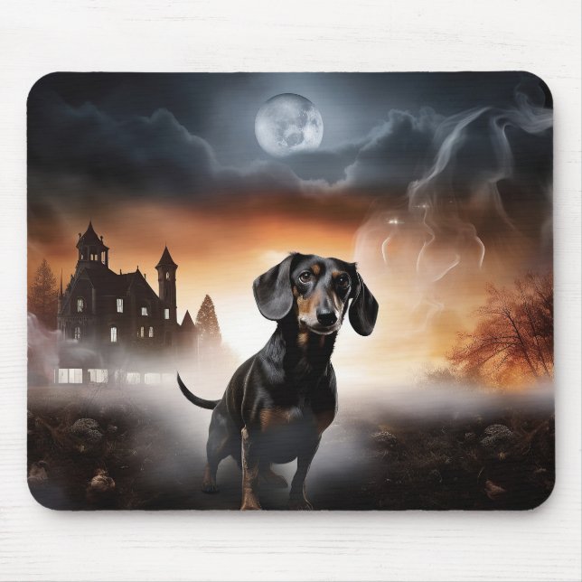 Dachshund Halloween Scary Musmatta (Framsidan)
