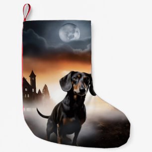 Dachshund Halloween Skräckinjagande Liten Julstrumpa