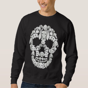Dachshund Halloween Skull Costumes Lång Ärmad Tröja