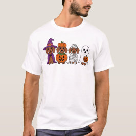Dachshund Halloween Witch Pumpkin Mummy Ghost T Shirt