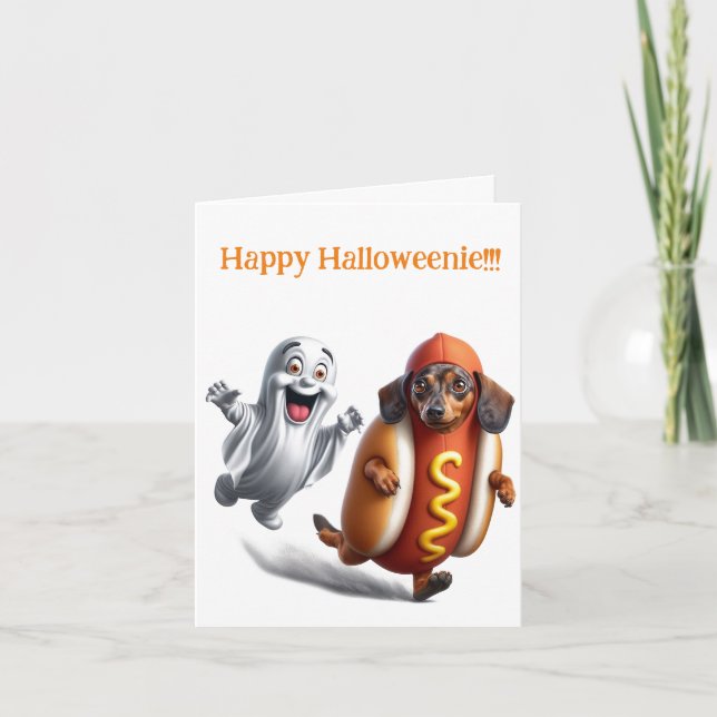 Dachshund Halloweenie-kort Kort (Framsida)