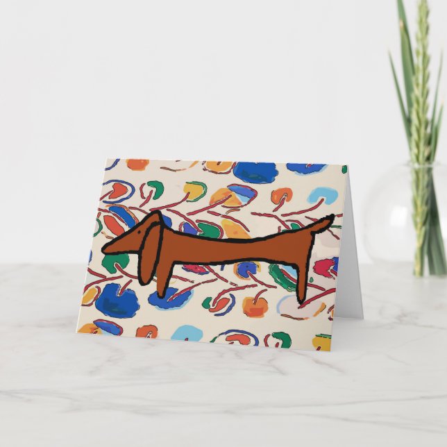 Dachshund Hälsning Helgkort (Framsida)