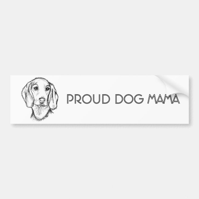 dachshund handritad skiss svart vit valp hund  bildekal (Framsidan)