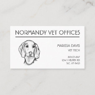dachshund handritad skiss svart vit valp hund visitkort