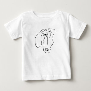 Dachshund Head, Art Teckning Baby T-Shirt