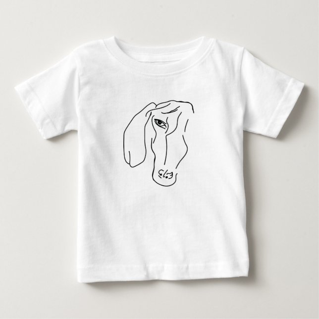 Dachshund Head, Art Teckning Baby T-Shirt (Framsida)