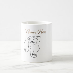 Dachshund Head, Art Teckning Dachshund Kaffemugg