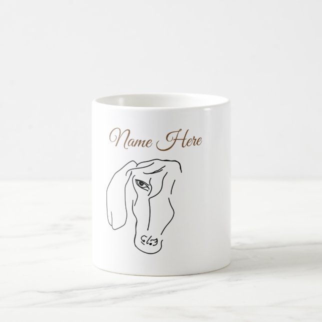 Dachshund Head, Art Teckning Dachshund Kaffemugg (Center)