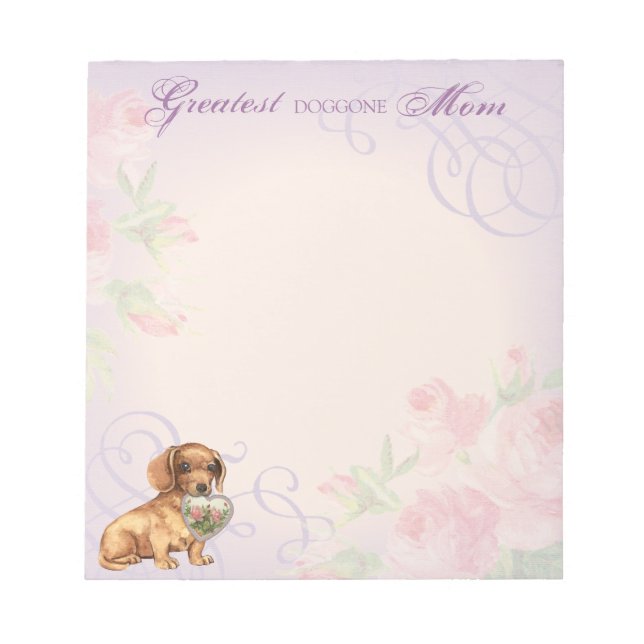 Dachshund Heart Mamma Anteckningsblock (Framsida)