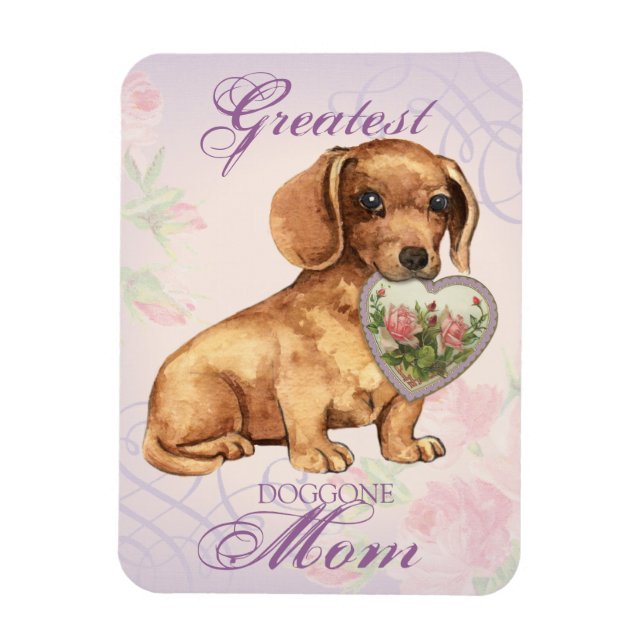 Dachshund Heart Mamma Magnet (Vertikal)
