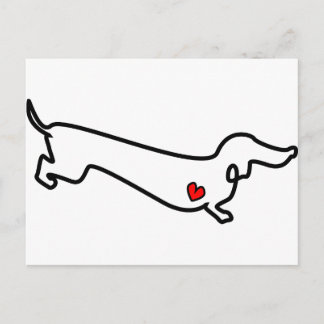 Dachshund Heart Vykort