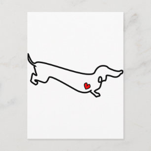 Dachshund Heart Vykort