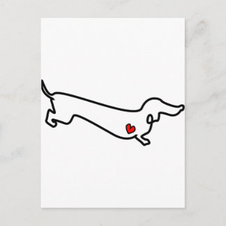 Dachshund Heart Vykort