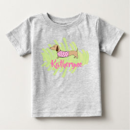Dachshund Hearts Baby Shirt för Vår T-shirt