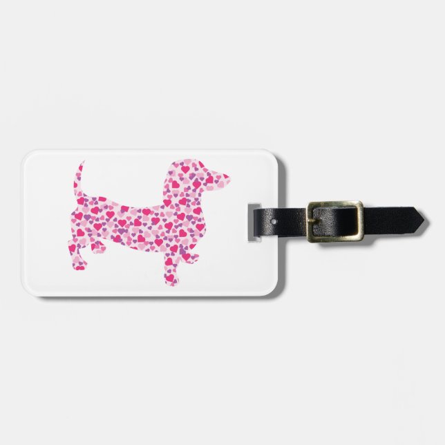Dachshund Hearts Bagagebricka (Horisontell Framsida)