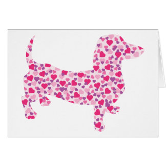 Dachshund Hearts Hälsningskort