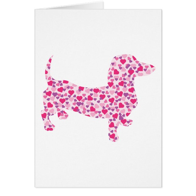 Dachshund Hearts Hälsningskort (Framsidan)