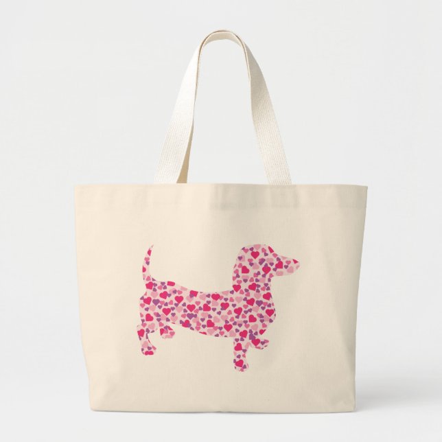 Dachshund Hearts Jumbo Tygkasse (Framsidan)